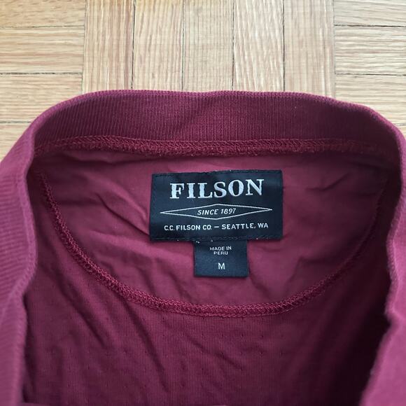 Filson henley double cloth pullover shirt Size Medium Maroon - Picture 3 of 8